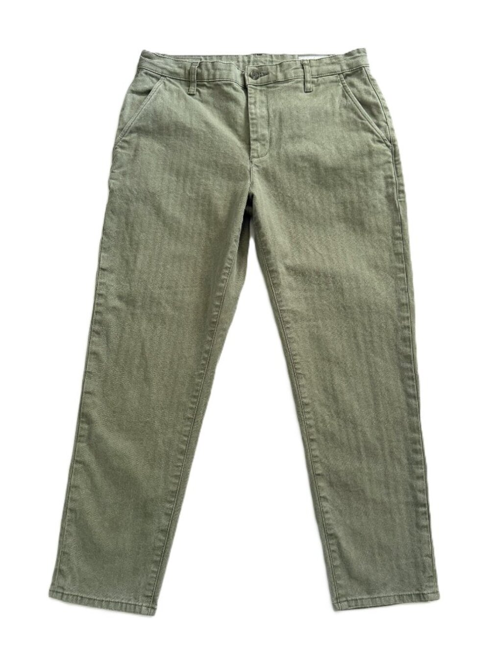 AG Caden Tailored Trouser Pants Cropped Stretch Herringbone Sage Green 30 EUC
